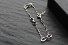 Load image into Gallery viewer, Triple Infinity Symbols Silver Chain Bracelet
