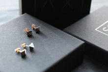 Load image into Gallery viewer, 9ct Gold Pyramid Studs
