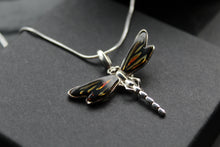 Load image into Gallery viewer, Amber &amp; Silver Dragonfly Necklace
