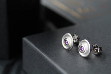 Load image into Gallery viewer, Amethyst Cubic Zirconia Swirl Earrings
