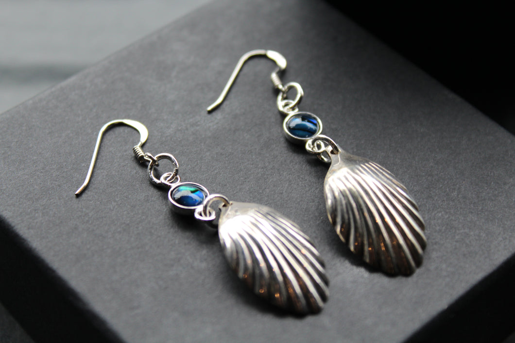 Cutlery Earrings with Abalone