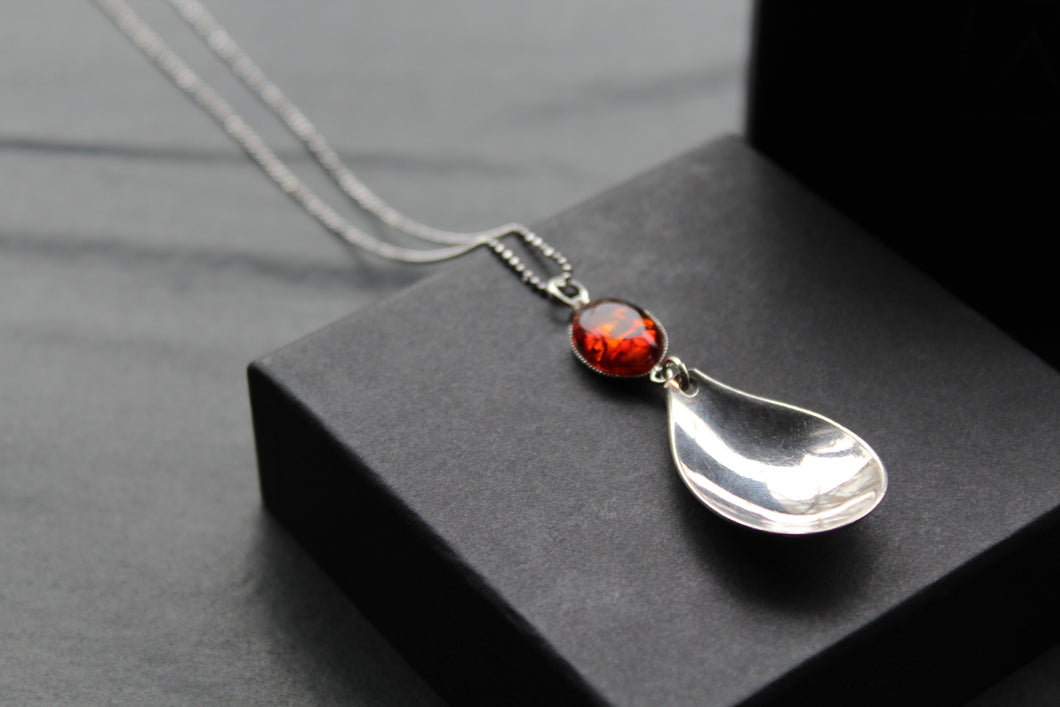 Cutlery Necklace with Amber