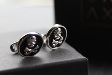 Load image into Gallery viewer, Jolly Roger Silver Round Cufflinks
