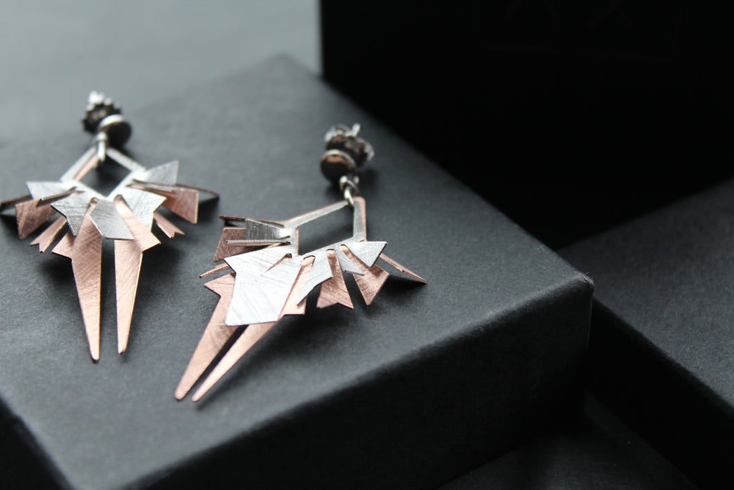 Large Rose Arrow Drop Earring