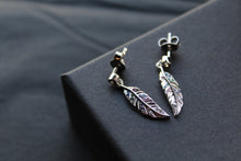 Load image into Gallery viewer, Multi Coloured Feather Drop Earrings
