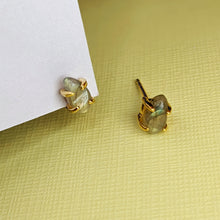 Load image into Gallery viewer, Studs of Hope - Gold Labradorite Droplet Stud Earrings
