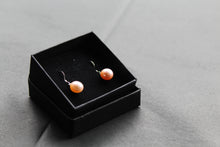 Load image into Gallery viewer, Peach Fresh Water Pearl Drop Earrings
