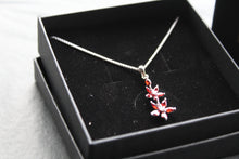 Load image into Gallery viewer, Ruby CZ Star Flower Necklace
