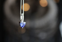 Load image into Gallery viewer, Sapphire Cubic Zirconia Drop Heart Necklace
