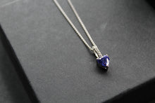 Load image into Gallery viewer, Sapphire Cubic Zirconia Drop Heart Necklace
