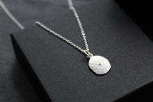 Load image into Gallery viewer, Satin Silver Organic Necklace Set with a Diamond
