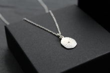 Load image into Gallery viewer, Satin Silver Organic Necklace Set with a Diamond
