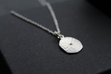 Load image into Gallery viewer, Satin Silver Organic Necklace Set with a Diamond
