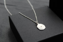 Load image into Gallery viewer, Satin Silver Organic Necklace Set with a Diamond
