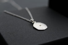 Load image into Gallery viewer, Satin Silver Organic Necklace Set with a Diamond
