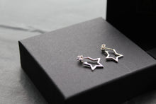 Load image into Gallery viewer, Small Plain Open Star Stud Hoops
