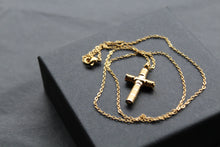 Load image into Gallery viewer, Stainless Steel Gold IP Cross Pendant with Chain
