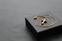 Load image into Gallery viewer, Stainless Steel Gold IP Cross Pendant with Chain
