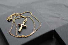 Load image into Gallery viewer, Stainless Steel Gold IP Cross Pendant with Chain
