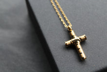 Load image into Gallery viewer, Stainless Steel Gold IP Cross Pendant with Chain
