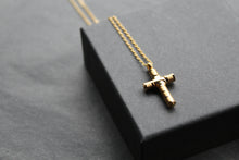 Load image into Gallery viewer, Stainless Steel Gold IP Cross Pendant with Chain
