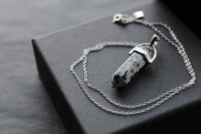 Load image into Gallery viewer, Sterling Silver Dalmatian Jasper Crystal Point Necklace
