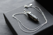 Load image into Gallery viewer, Sterling Silver Dalmatian Jasper Crystal Point Necklace
