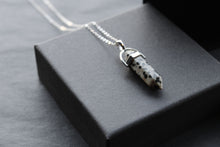 Load image into Gallery viewer, Sterling Silver Dalmatian Jasper Crystal Point Necklace
