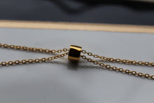 Load image into Gallery viewer, Necklace with Onyx Baguette stone 18ct Vermeil on sterling Silver
